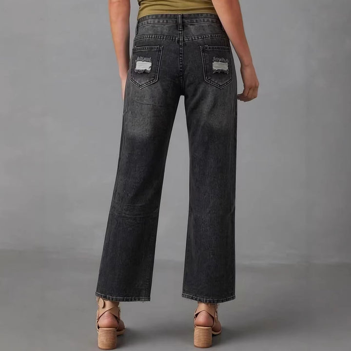 Damen distressed Mom Jeans mit trendy Cut-Out-Details Echo Archiv