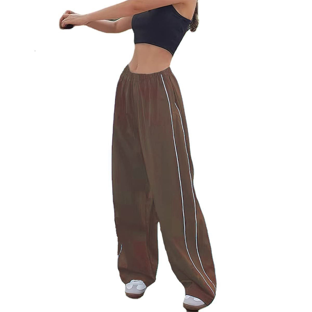 Damen Sportliche Hose mit weitem Schnitt und elastischem Bund Echoarchiv