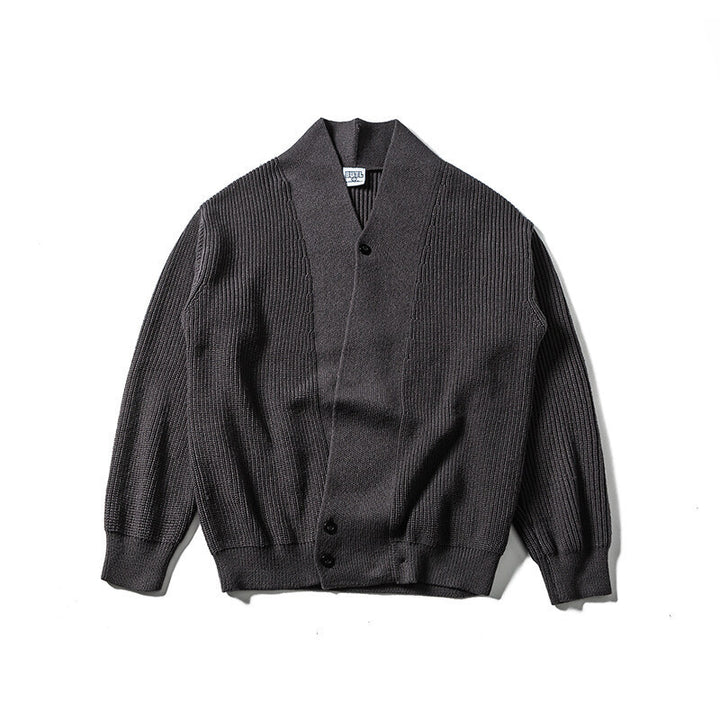 Unisex Oversize‑Strickcardigan mit Schalkragen, Strukturmix und Knopfleiste Echo Archiv