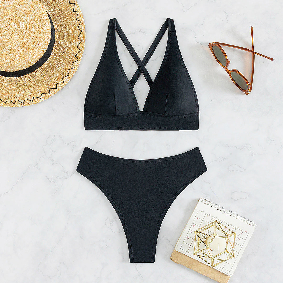 Damen Hochtaillierter Triangel-Bikini Echo Archiv