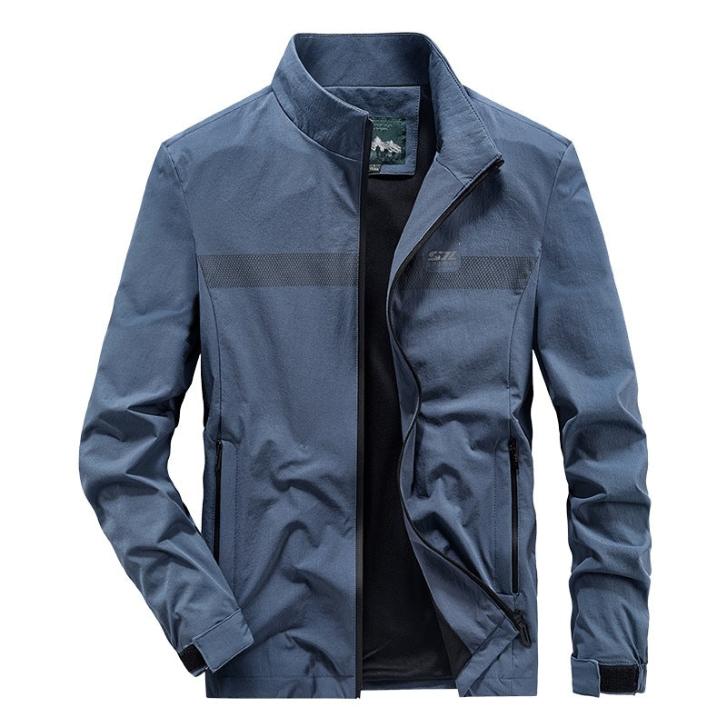 Herren Softshell‑Outdoorjacke mit Stehkragen, wind‑ und wasserabweisender Membran & reflektierendem Bruststreifen Echoarchiv