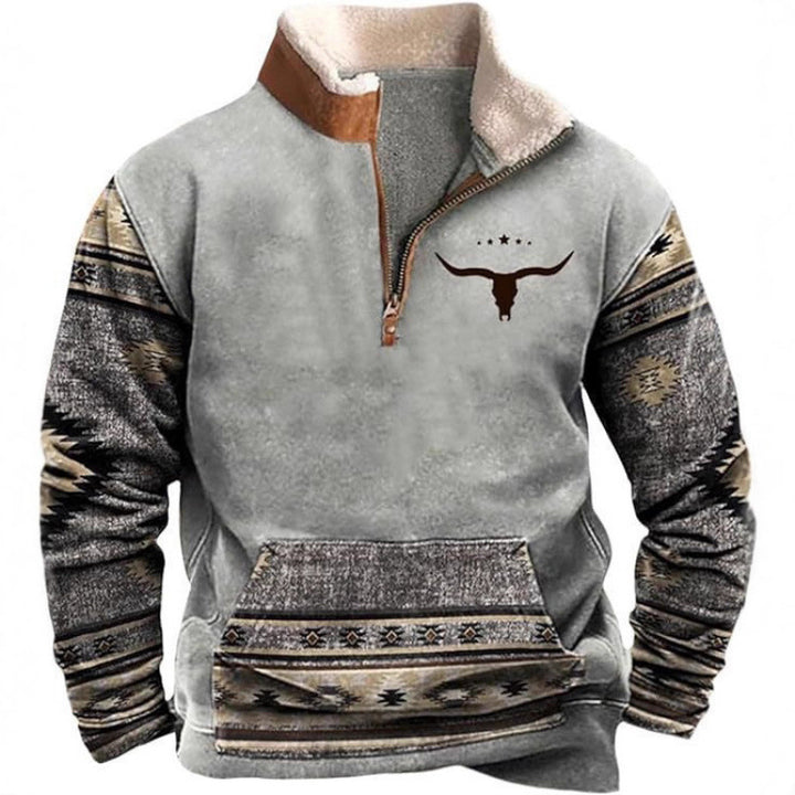 Herren Wärmender Fleece-Pullover mit Stehkragen Echoarchiv