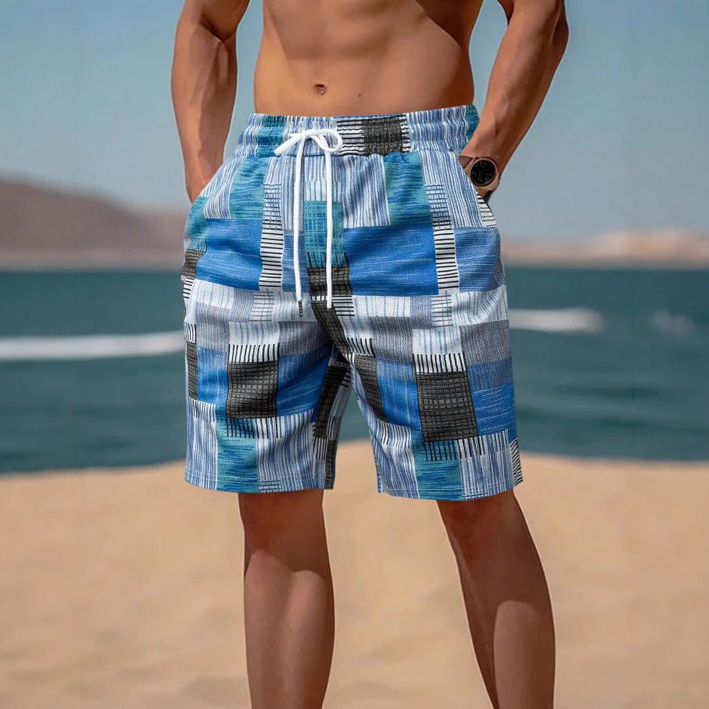 Herren stylische Bade-Shorts mit modernem Graphikmuster Echoarchiv