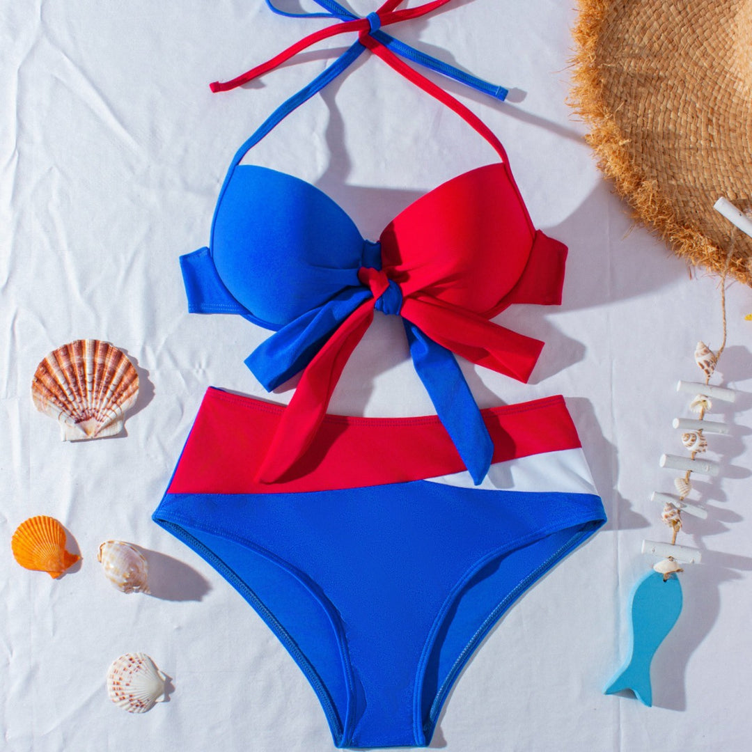 Damen hochtaillierter Bikini mit verspieltem Knoten-Design Echo Archiv