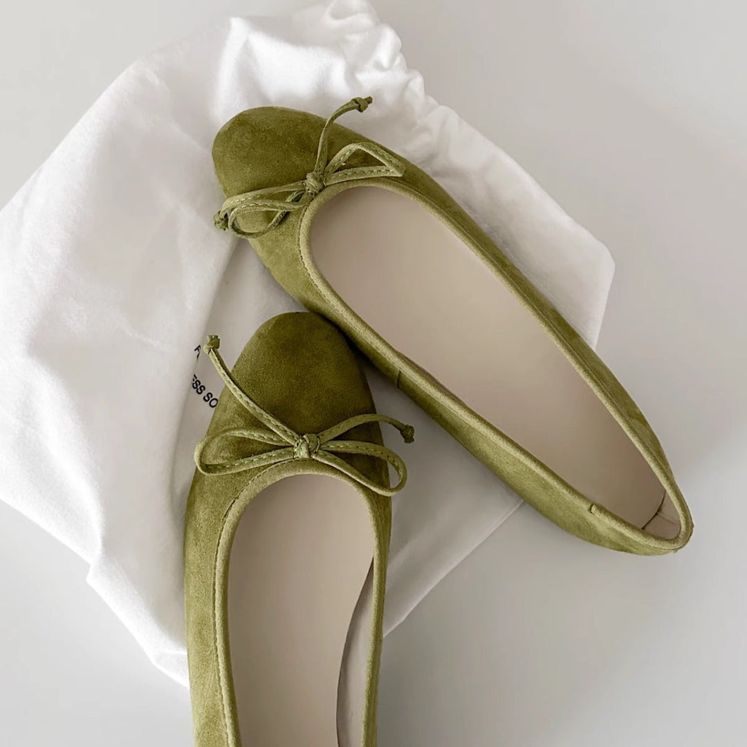Damen Ballerinas mit zartem Schleifen-Detail und hochwertigem Wildleder Echoarchiv