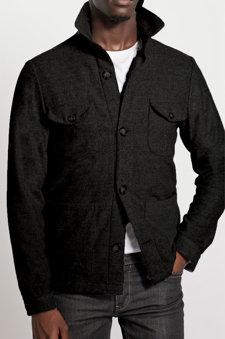 Herren praktische Jacke im schicken Utility-Stil mit hohen Kragen Echoarchiv