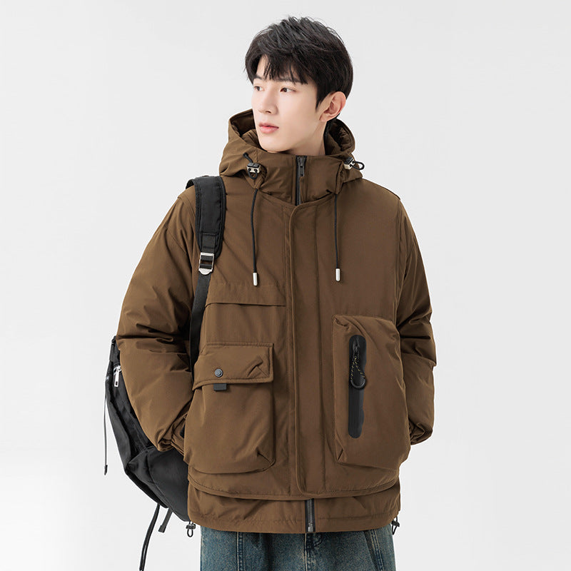 Herren wattierte Kapuzen-Fieldjacke mit Multifunktionstaschen Echo Archiv