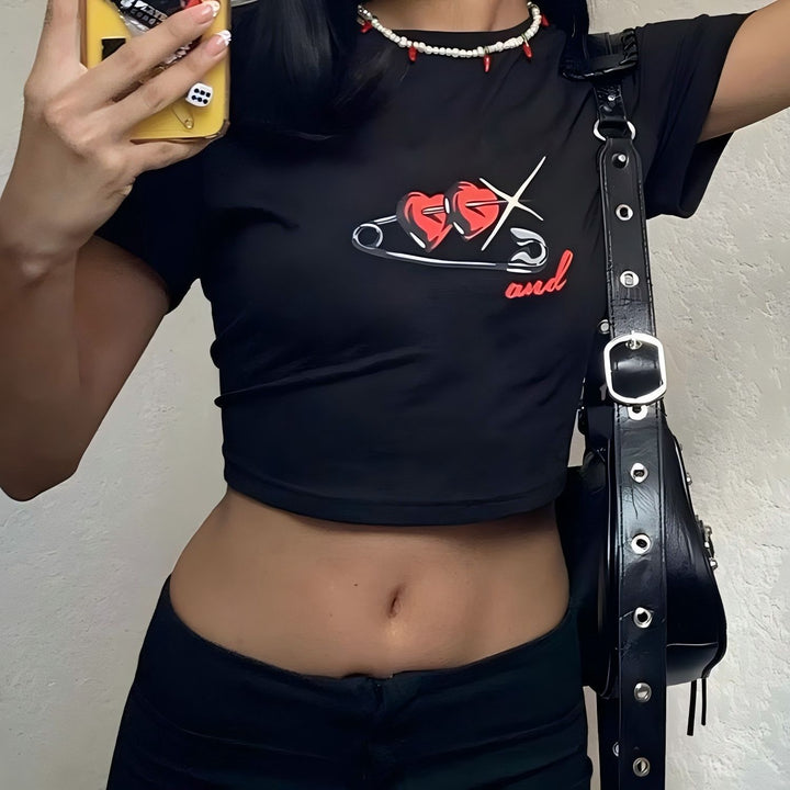 Damen Crop Top mit 90er Jahre Aufdruck Echo Archiv