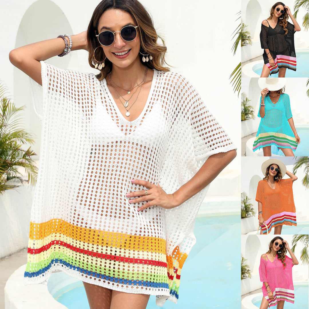 Damen luftiger Strandsarong mit buntem Häkelmuster Echo Archiv