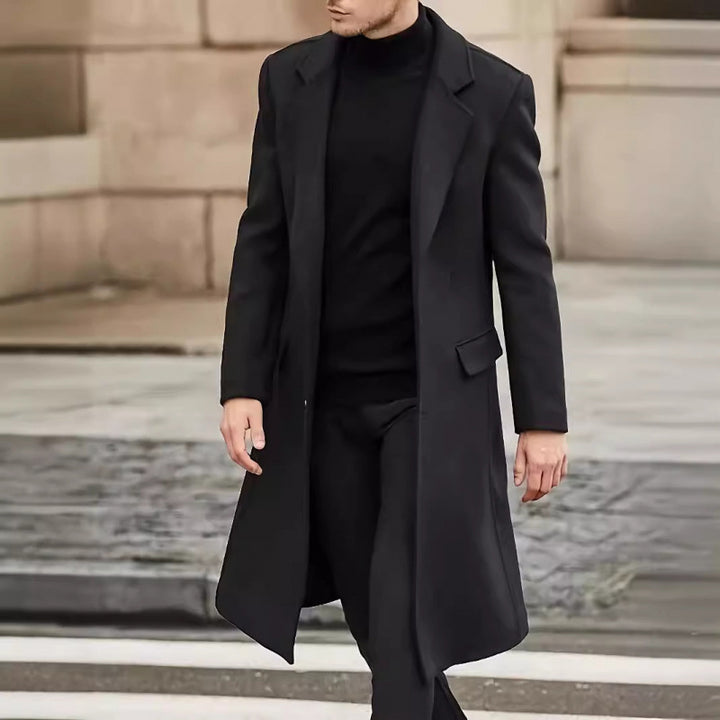 Herren eleganter Langmantel mit strukturiertem Design Echoarchiv