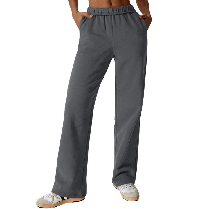 Damen nan hochgeschnittene ausgestellte Loungehose mit elastischem Komfortbund und verdeckten Eingrifftaschen Echo Archiv