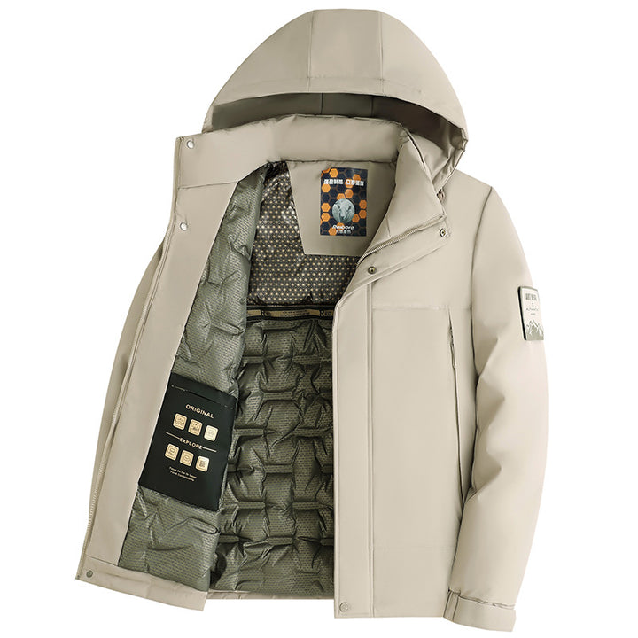Herren Wattierte Kapuzenjacke mit 3D-Quilt-Innenfutter und wasserabweisender Außenhülle Echo Archiv