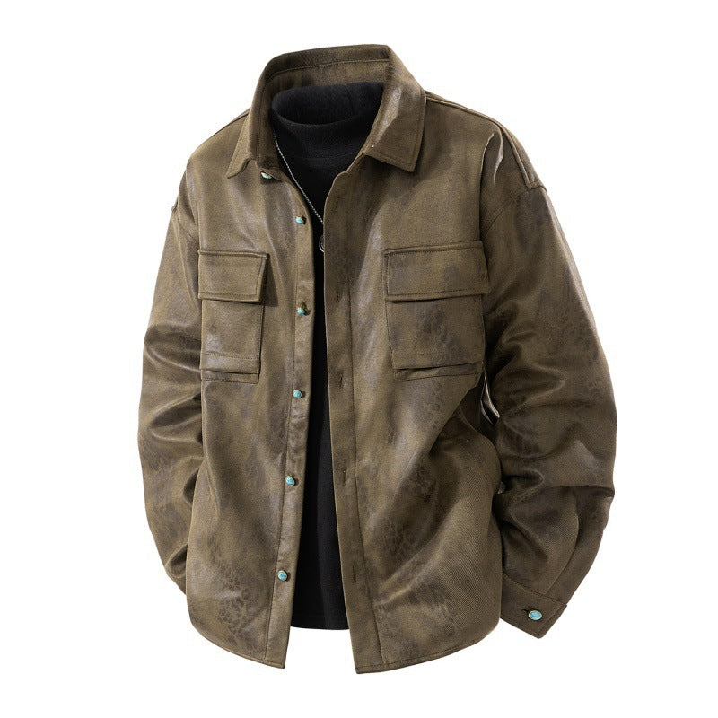 Herren Lässige Lederjacke Echo Archiv