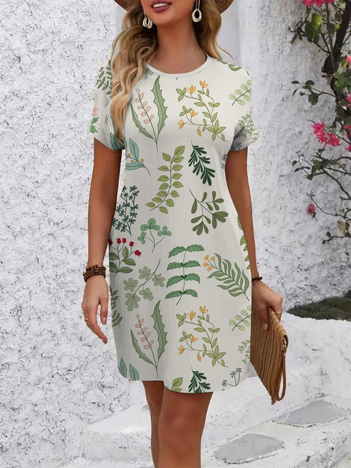 Damen T-Shirt Kleid mit kreativem Druckdesign Echo Archiv