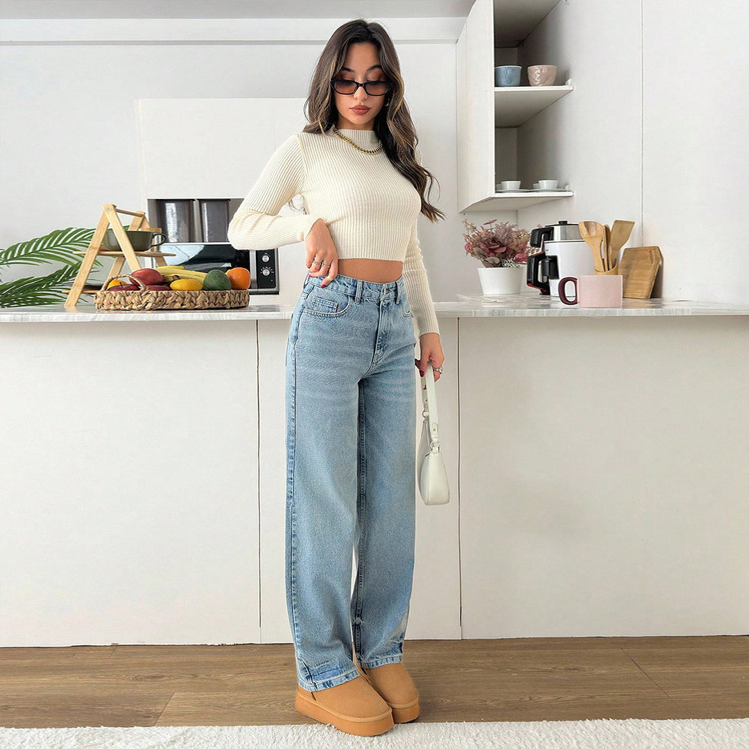 Damen Relaxed-Fit High‑Waist Jogger-Jeans mit elastischem Knöchelabschluss Echo Archiv