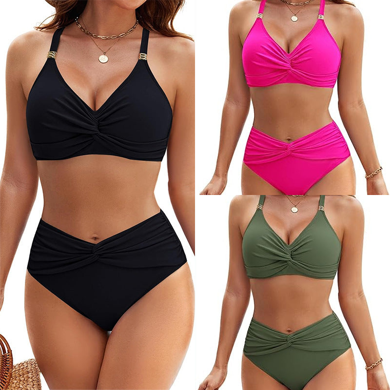Damen Hochgeschnittener Bikini mit elegantem Wickeldetail Echo Archiv