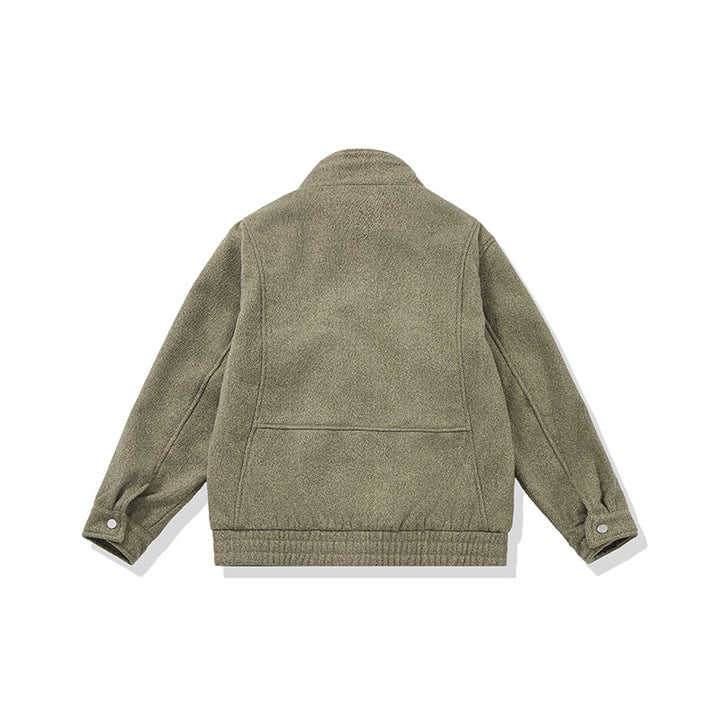 Herren Kurz geschnittener Fleece Blouson mit Cordkragen und gesteppter Innenfutter Echoarchiv