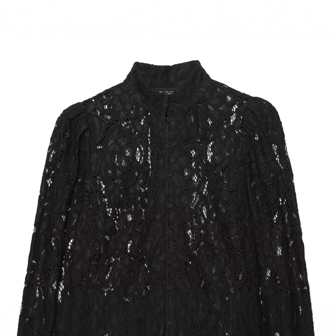 Damen Cropped Spitzenjacke mit floralem Allover-Spitzendesign und Stehkragen Echoarchiv