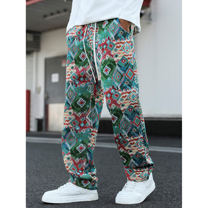 Herren Gemusterte Freizeithose mit komfortablem Gummizug und seitlichen Taschen Echo Archiv