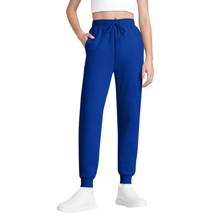 Damen schlanke hochgeschnittene Jogginghose mit Tunnelzug, Eingrifftaschen und Bündchen – Avélisse