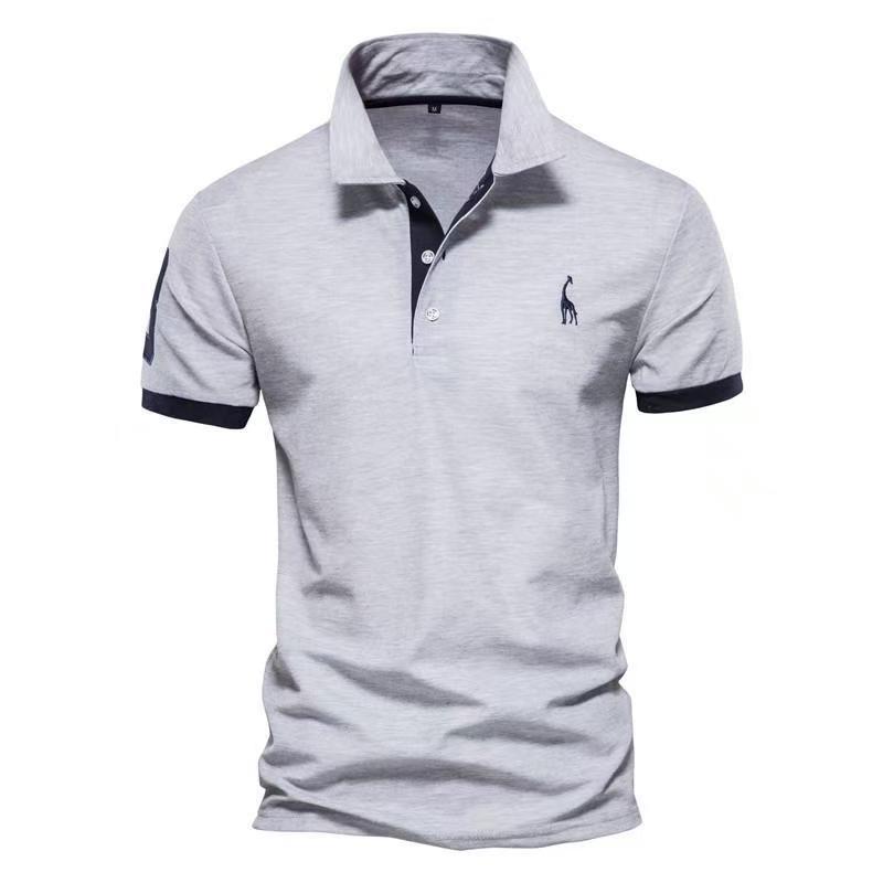Herren Poloshirt mit kontrastierenden Kragen und hochwertigen Baumwollmaterialien Echoarchiv