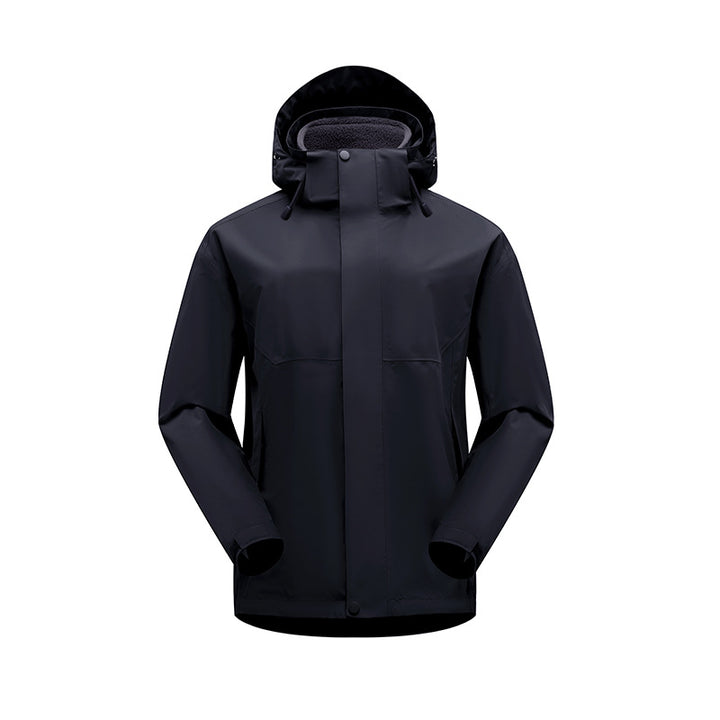 Herren Nano-Matte wasserdichte urbane Outdoor-Jacke mit getapezten Nähten, abnehmbarem Kapuzen und Fleece-Kragen – Taviero