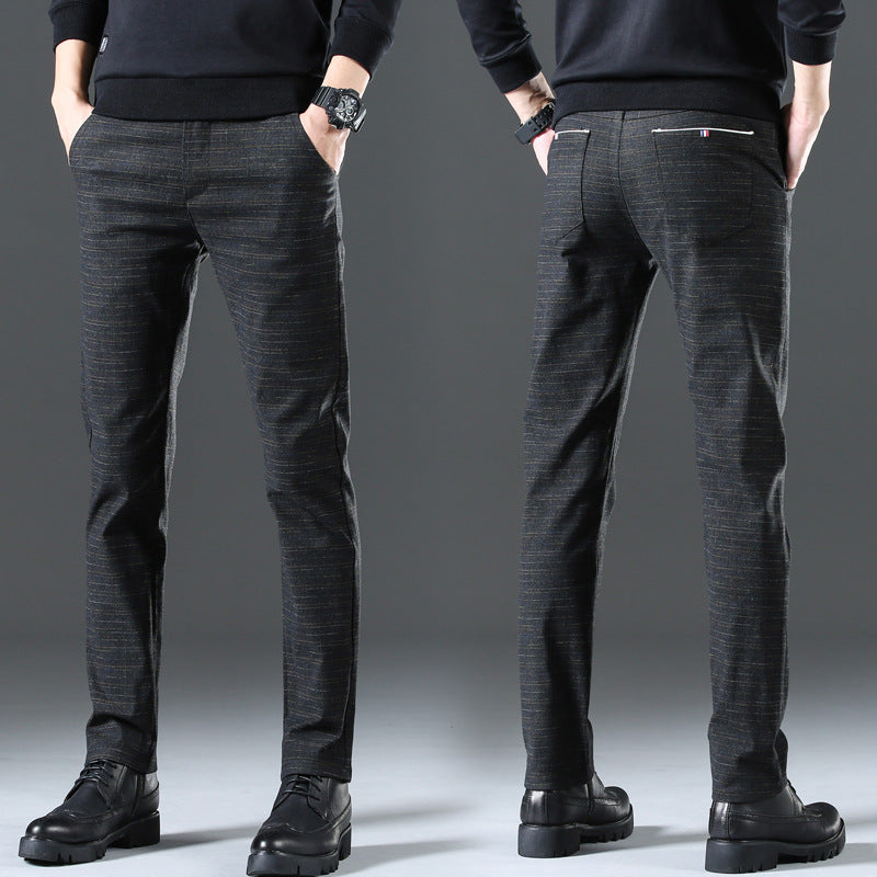 Herren moderne Chinohose mit elastischem Bund und seitlichen Taschen Echoarchiv
