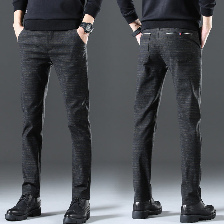 Herren moderne Chinohose mit elastischem Bund und seitlichen Taschen Echoarchiv