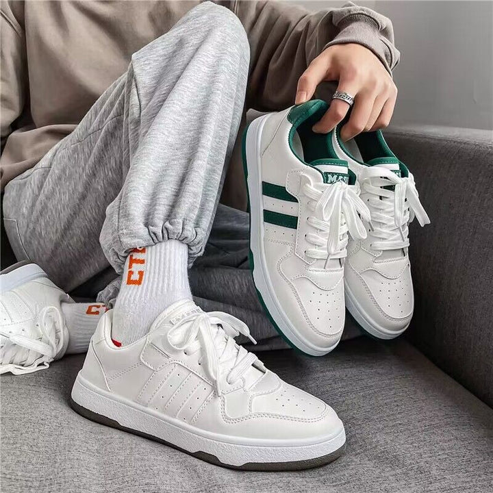 Unisex Klassische Low-Top Freizeit-Sneaker aus glattem Kunstleder mit gepolsterter Innensohle und robustem Cupsohlenprofil – Norré