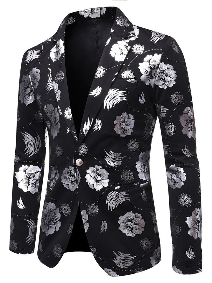 Herren eleganter Blazer mit luxuriösem Blumenmuster Echoarchiv