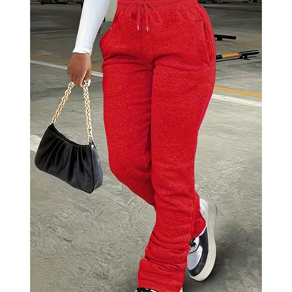 Damen nan figurbetonte Highwaist-Stretch-Sweathose mit gerafften Knöchelabschlüssen und Eingrifftaschen Echo Archiv