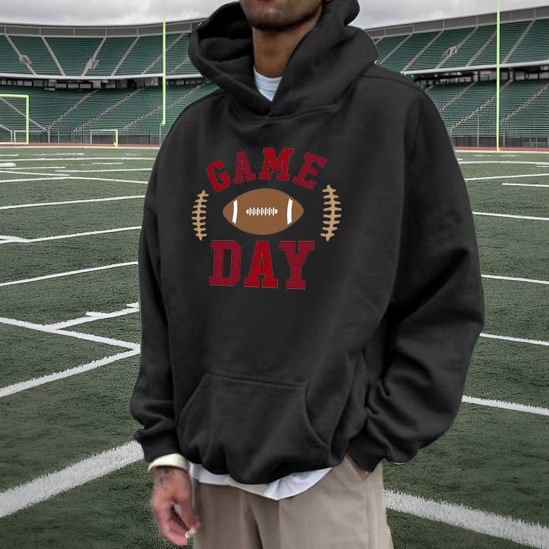 Damen Sportlicher Kapuzenpullover mit Football-Motiv Echoarchiv