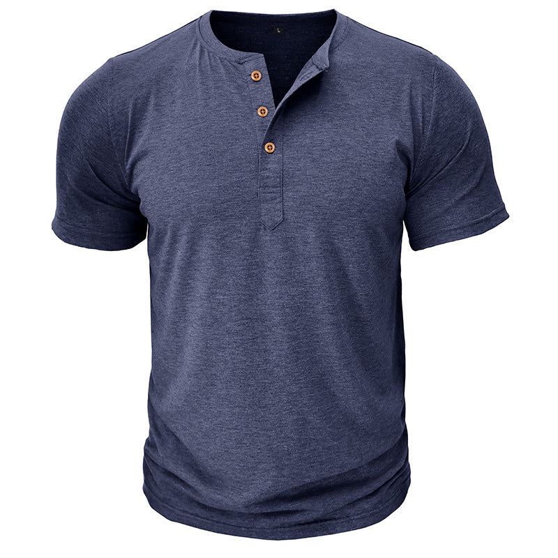 Herren Henley T-Shirt mit Knöpfen und lässigem Schnitt Echoarchiv