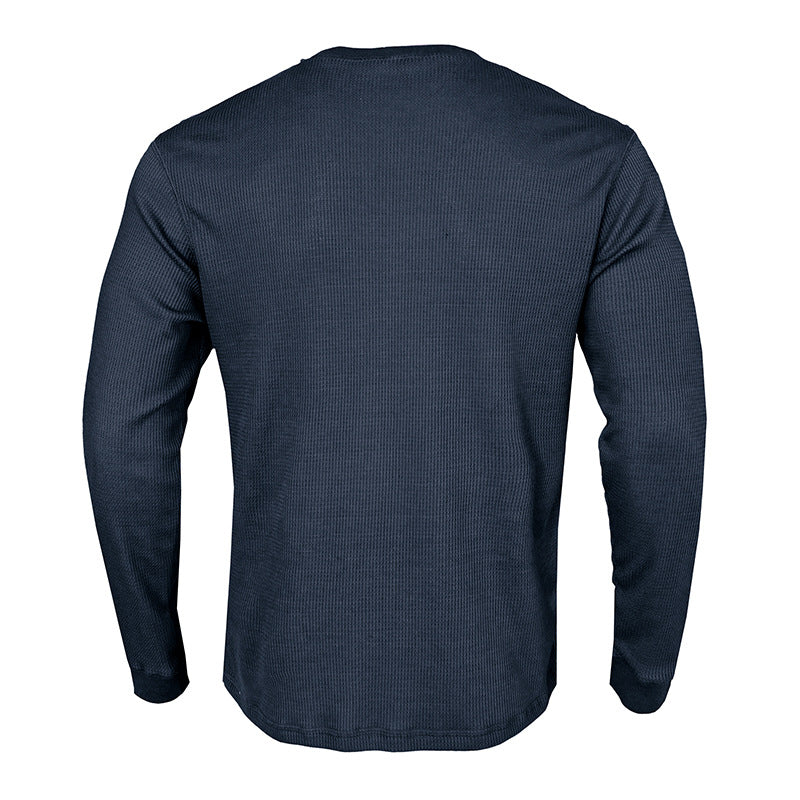 Herren figurbetontes Langarmshirt aus atmungsaktiver Baumwolle Echoarchiv