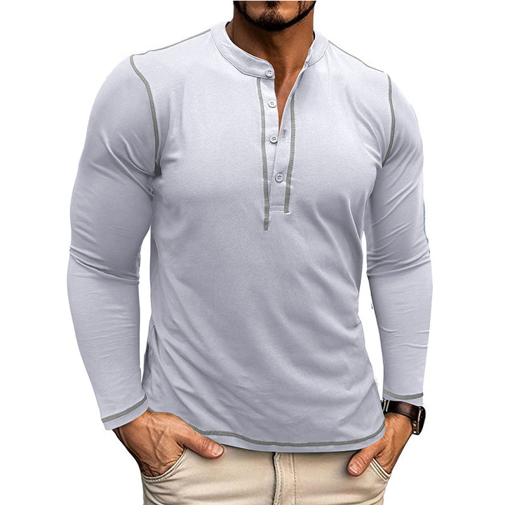 Herren Langarm-Henley-Shirt mit atmungsaktiver und elastischer Stofftechnologie Echoarchiv