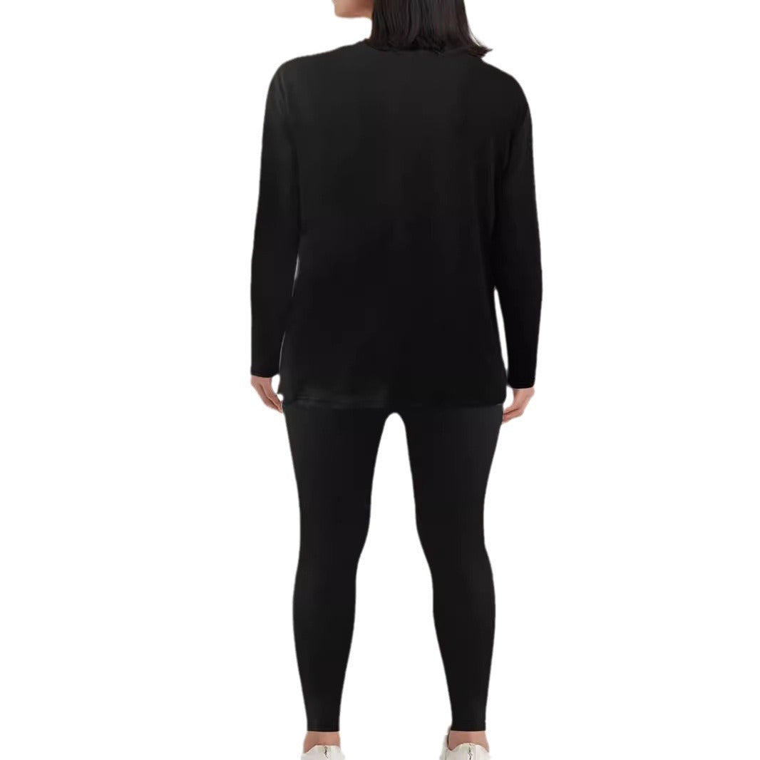 Damen Zweiteiler Lounge-Set mit Herz-Print Sweatshirt und High-Waist Leggings – Élanora