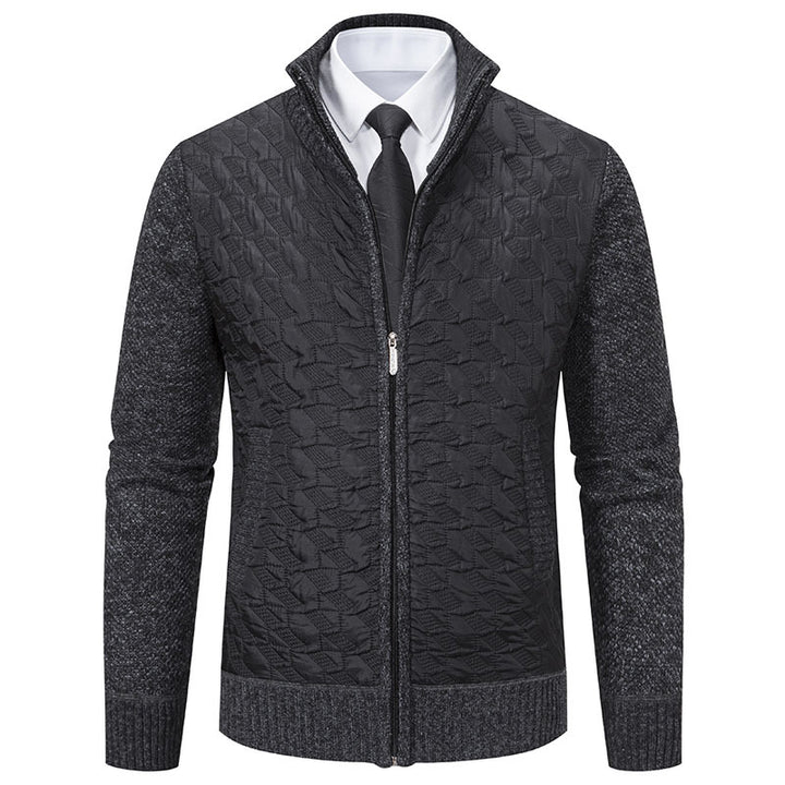 Herren stylische Steppjacke mit strukturiertem Obermaterial und hohem Kragen Echoarchiv