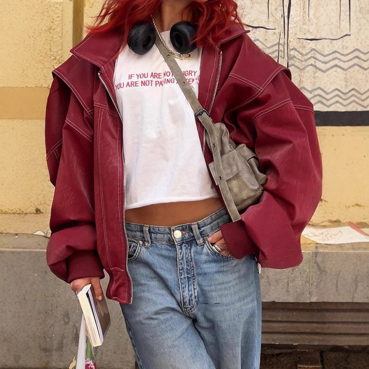 Damen Oversized Übergangsjacke mit nahtlosem Design und praktischen Taschen Echo Archiv