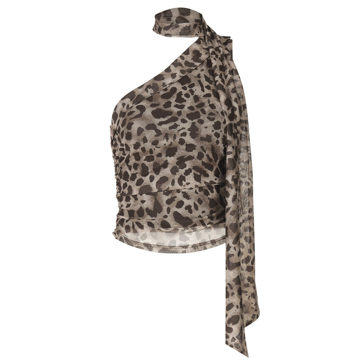 Damen Oberteil mit asymmetrischem Schnitt und stilvollem Leopardenmuster Echo Archiv