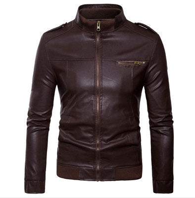Herren Kunstleder Bikerjacke mit aufregenden Details und modernem Schnitt Echoarchiv