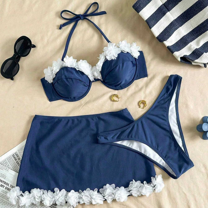 Damen Bikini mit femininem Blumenapplikationen Echo Archiv