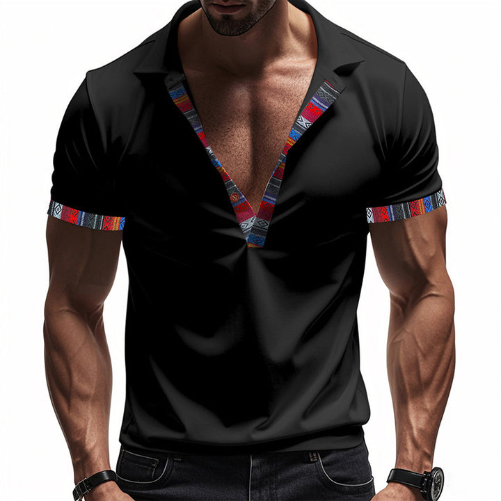 Herren modisches Polohemd mit buntem Knopfdetails Echoarchiv