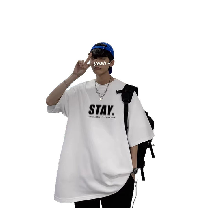 Herren Oversized T-Shirt mit modernem Schriftzug Echoarchiv