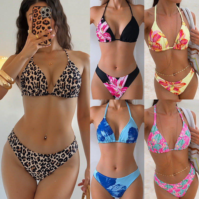 Damen Triangel-Bikini mit floralem Muster und verstellbaren Trägern Echo Archiv