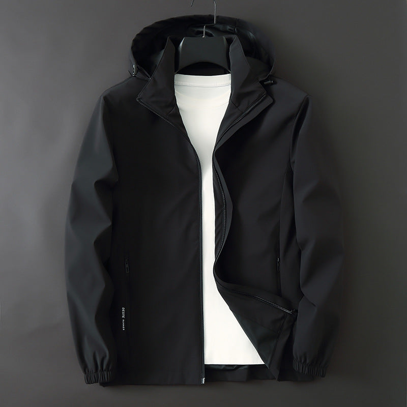Herren Funktionale Slim‑Softshell‑Kapuzenjacke mit wasserabweisender Beschichtung und elastischen Bündchen Echo Archiv