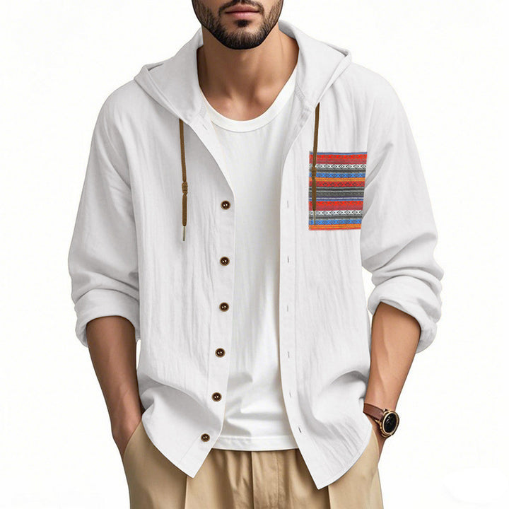 Herren Leichte Freizeitjacke mit Kapuze und stylischer Brusttasche Echoarchiv