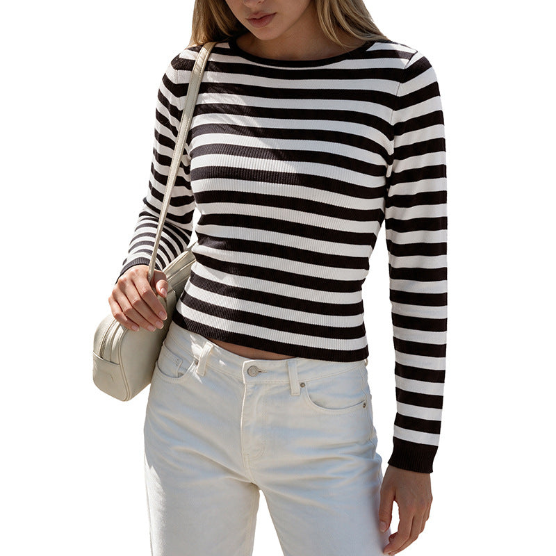 Damen Lässiger Langarm-Pullover im modernen Streifenlook Echo Archiv