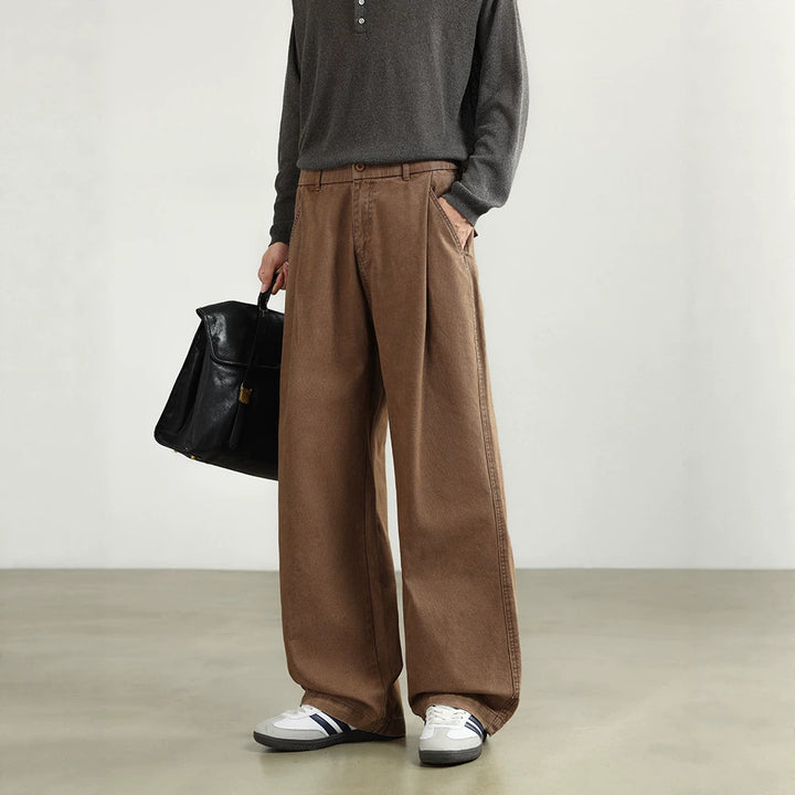 Damen Bundfalten-Hose mit elastischem Taillenbund und weitem Bein Echo Archiv