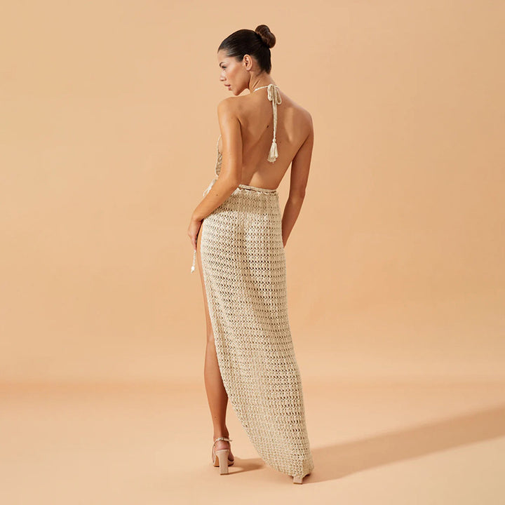 Damen figurbetontes Netzkleid mit raffiniertem Muster Echo Archiv