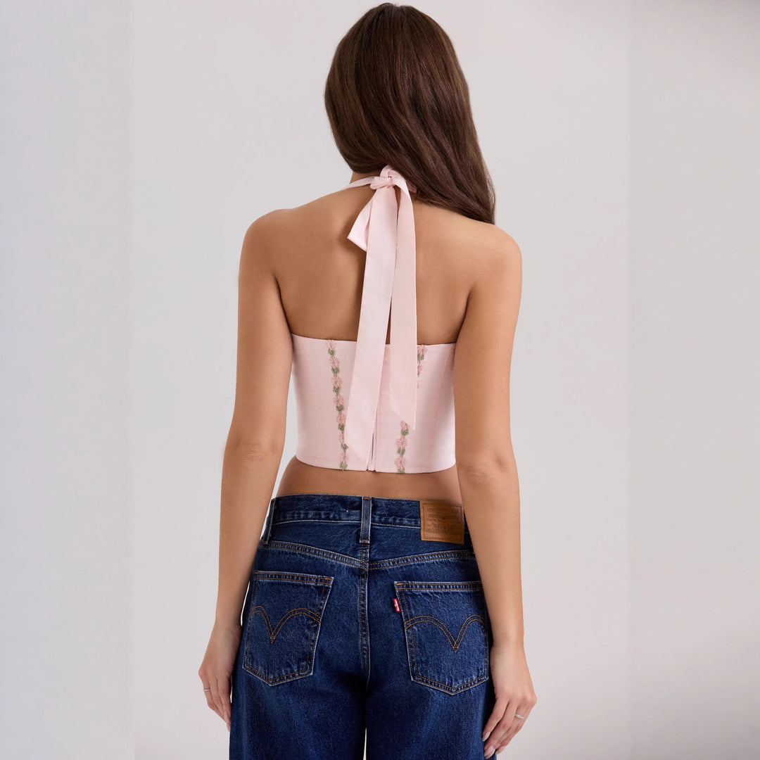 Damen Sexy Korsett-Oberteil mit floralen Akzenten Echo Archiv